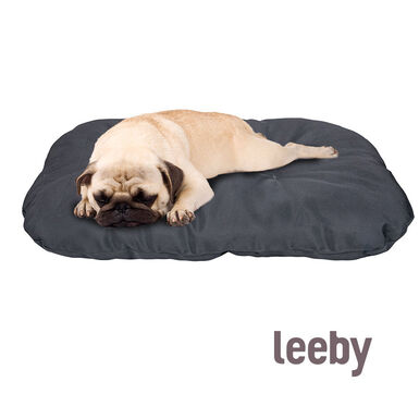 Leeby almofada oval preta para cães